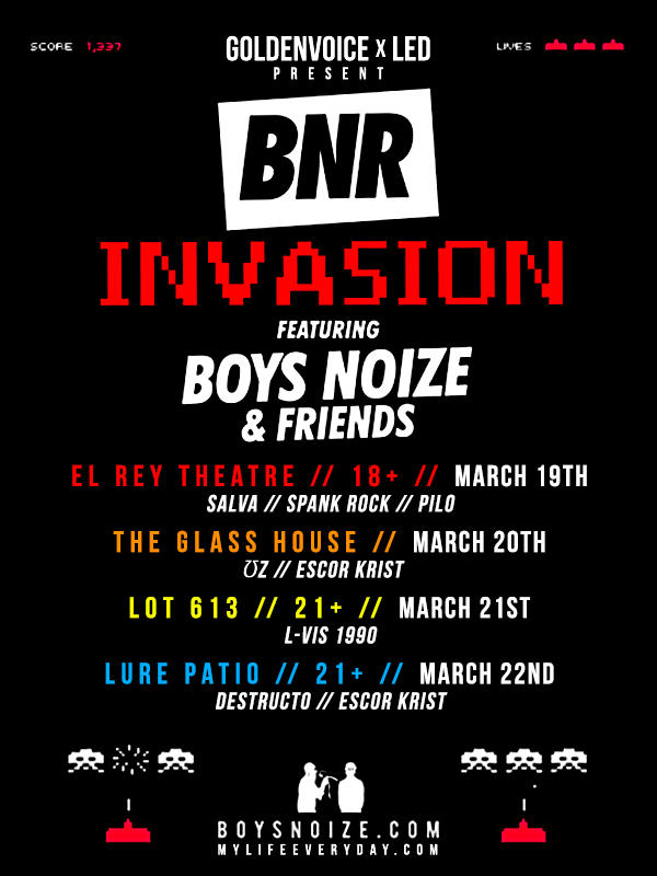 Boys Noize Invasion Los Angeles LED presents