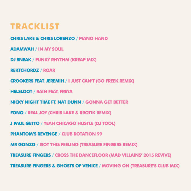 Treasure Fingers Splash House Mix Tracklist 2015